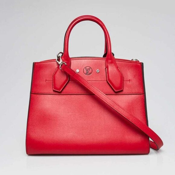 Louis Vuitton Red Smooth Leather City Steamer PM Bag - Picture 1 of 12